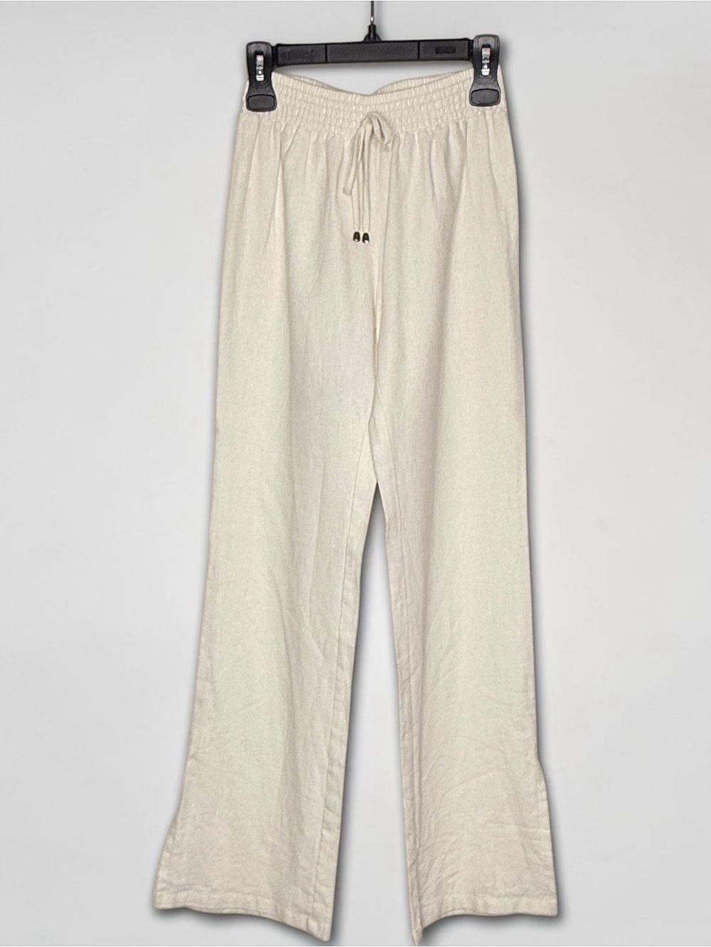 Joe. B Bright White Linen Lounge Pants Slits on Leg Hems Women’s Sz S | NWT